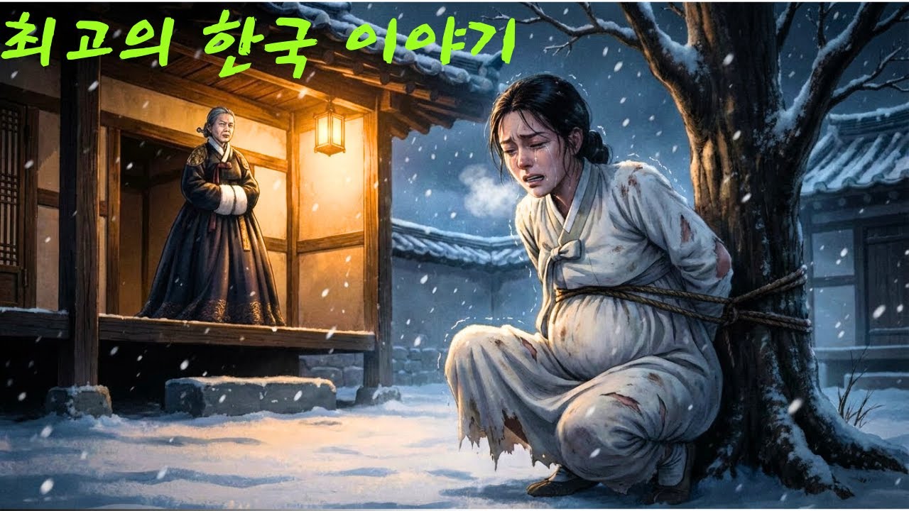 며느리는 임신 9개월이었는데, 영하의 추위 속에서 시어머니에게 나무에 묶여 있었다.|민담 |전설 |설화 |옛날이야기 |오디오북