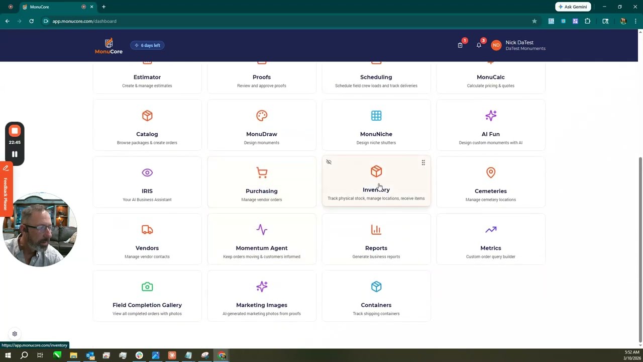 MonuCore Full Walkthrough — Order Management Software for Monument Dealers