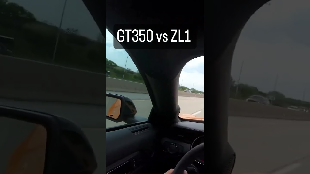 Shelby GT350 vs Camaro ZL1 rolling drag race #gt350 #zl1