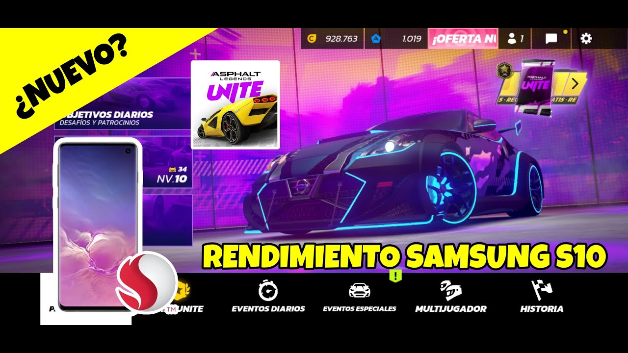 Asphalt Legends Unite en el Samsung S10-Snapdragon