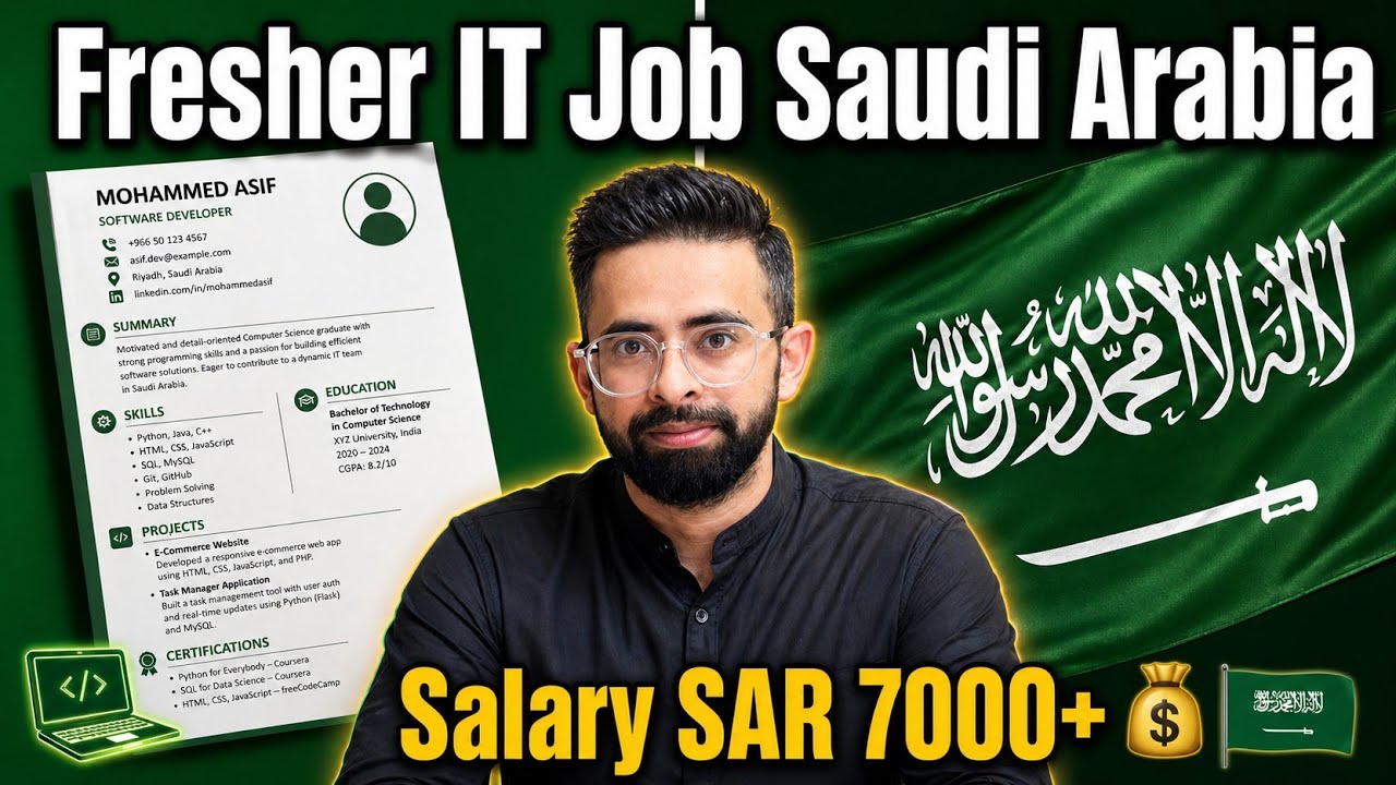 IT Jobs for fresher in Saudi Arab -  Salary, Companies, How to Apply #jobsinsaudi #itjobs #saudijobs