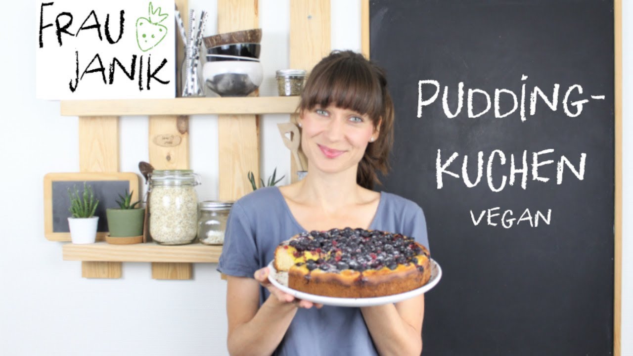 Puddingkuchen mit Früchten *vegan |  Pudding ohne Kochen, Hefeteig ohne Aufgehzeit