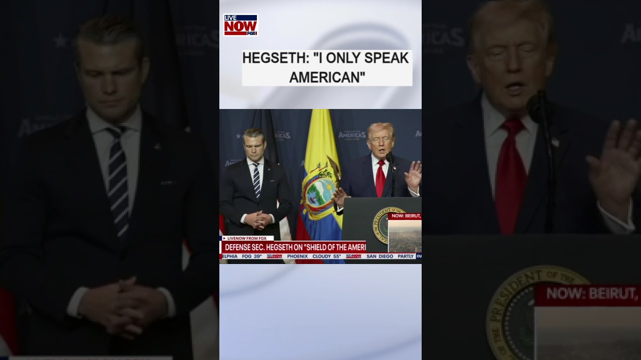 Hegseth says he only speaks American following Rubio comments  #news #breaking #livenow #iran #trump