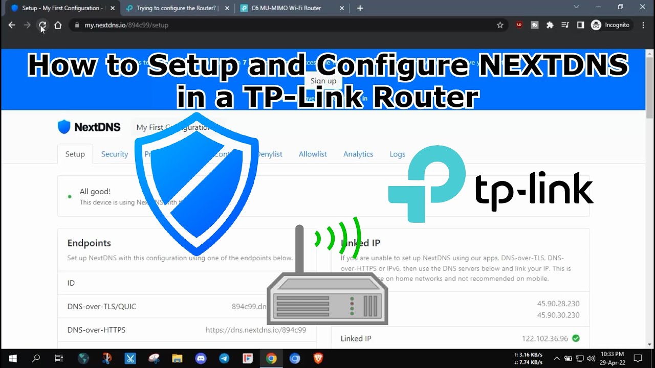 How to Setup and Configure NEXTDNS in a TP-Link Router | 2022 |