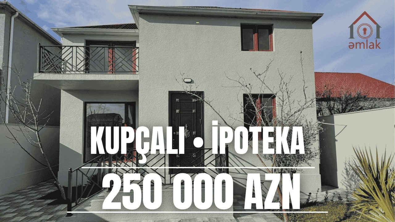 Binə Atçılıq — Kupçalı, İpotekaya Yararlı Ev | 3.8 Sot | 176 m² | 6 Otaq | 250.000 AZN