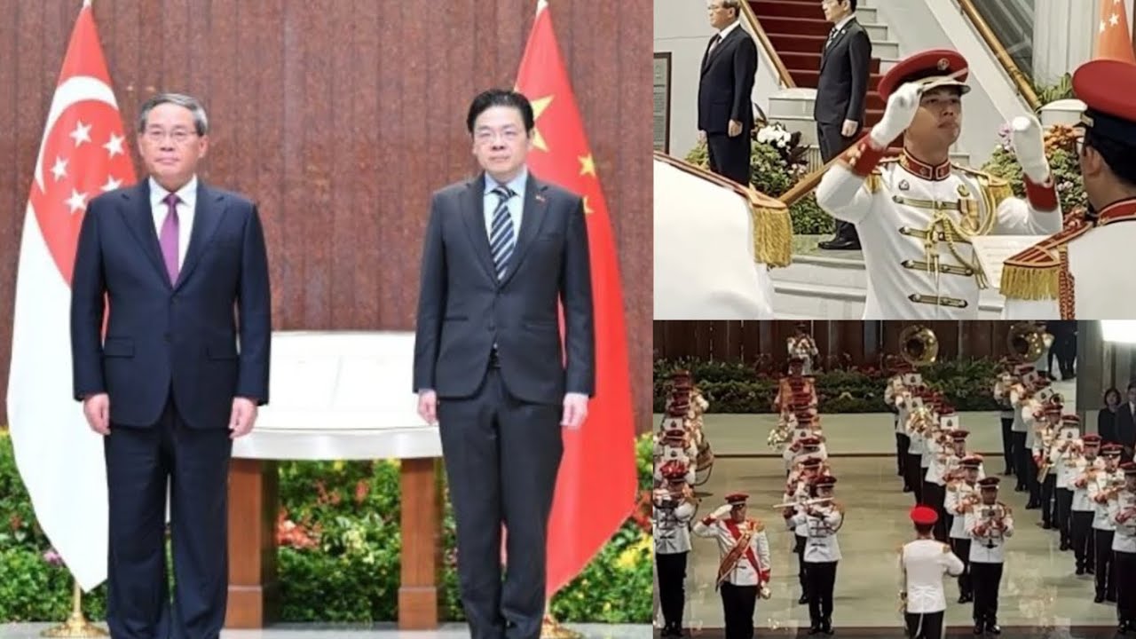 🇨🇳🇸🇬 China and Singapore National Anthems by the SAF Central Band at the Parliament House