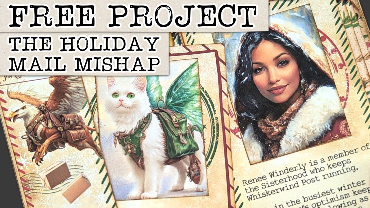 Free Project Holiday Mail Mishap | Junk Journal With Me | Christmas Craft Project with Story