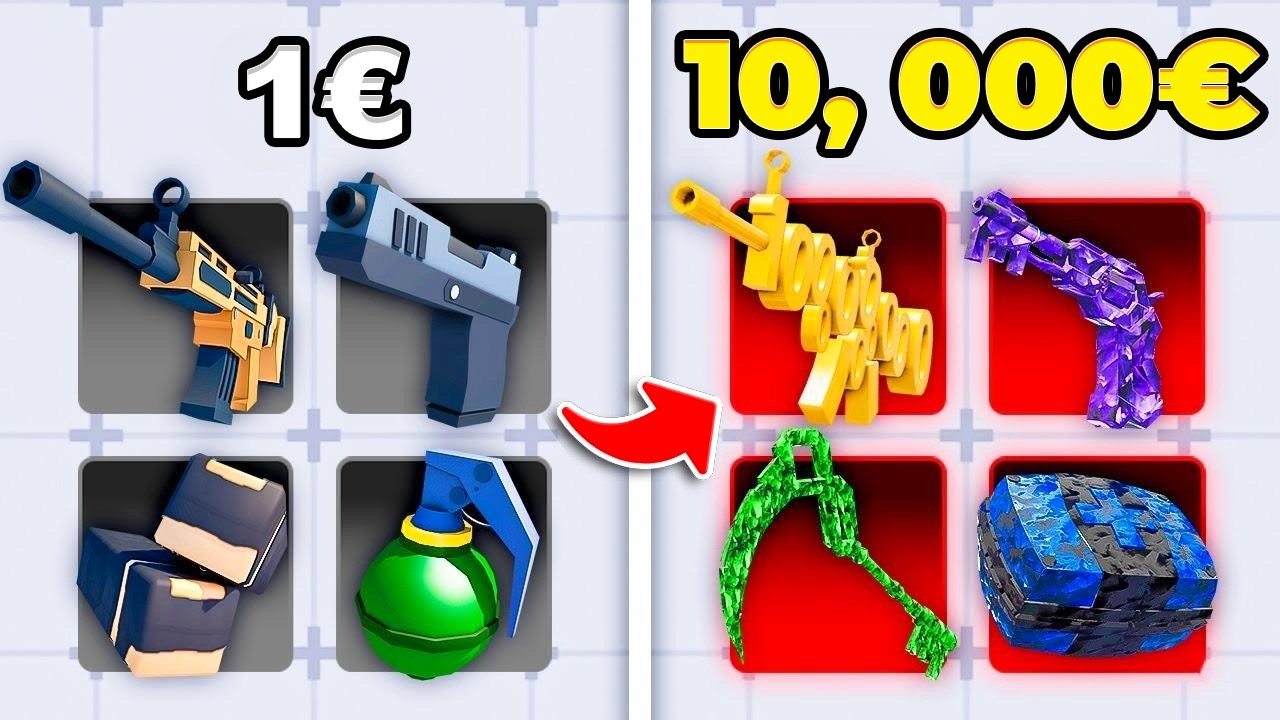 LOADOUT za 1€ VS za 10, 000€ v Roblox RIVALS!