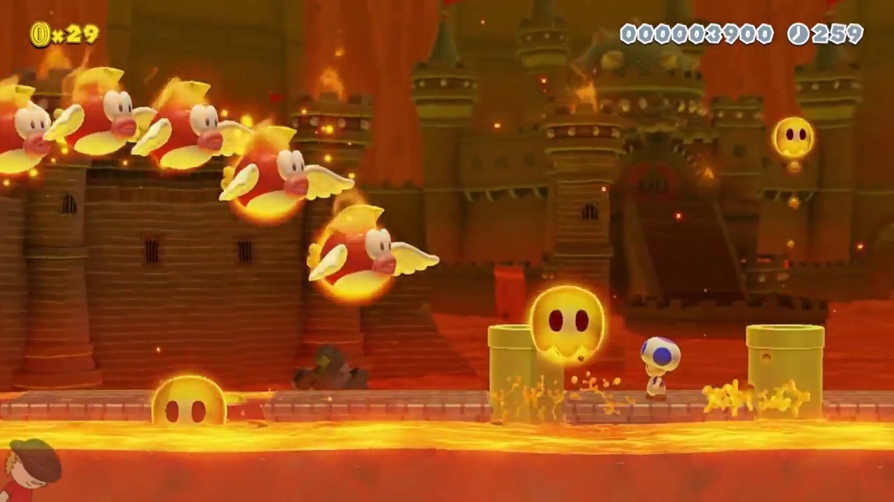 Mario Maker 2 - Fire Fish Frenzy 3D