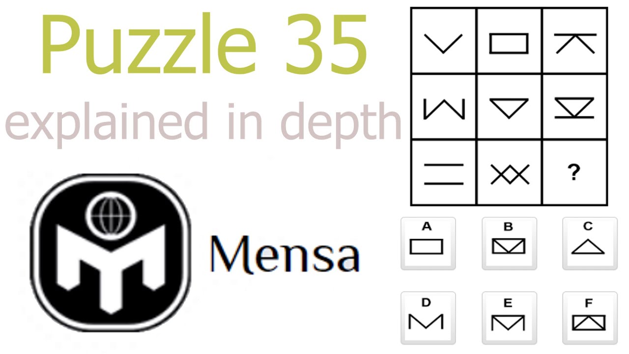 Подробное объяснение головоломки 35 из теста IQ Mensa Norway