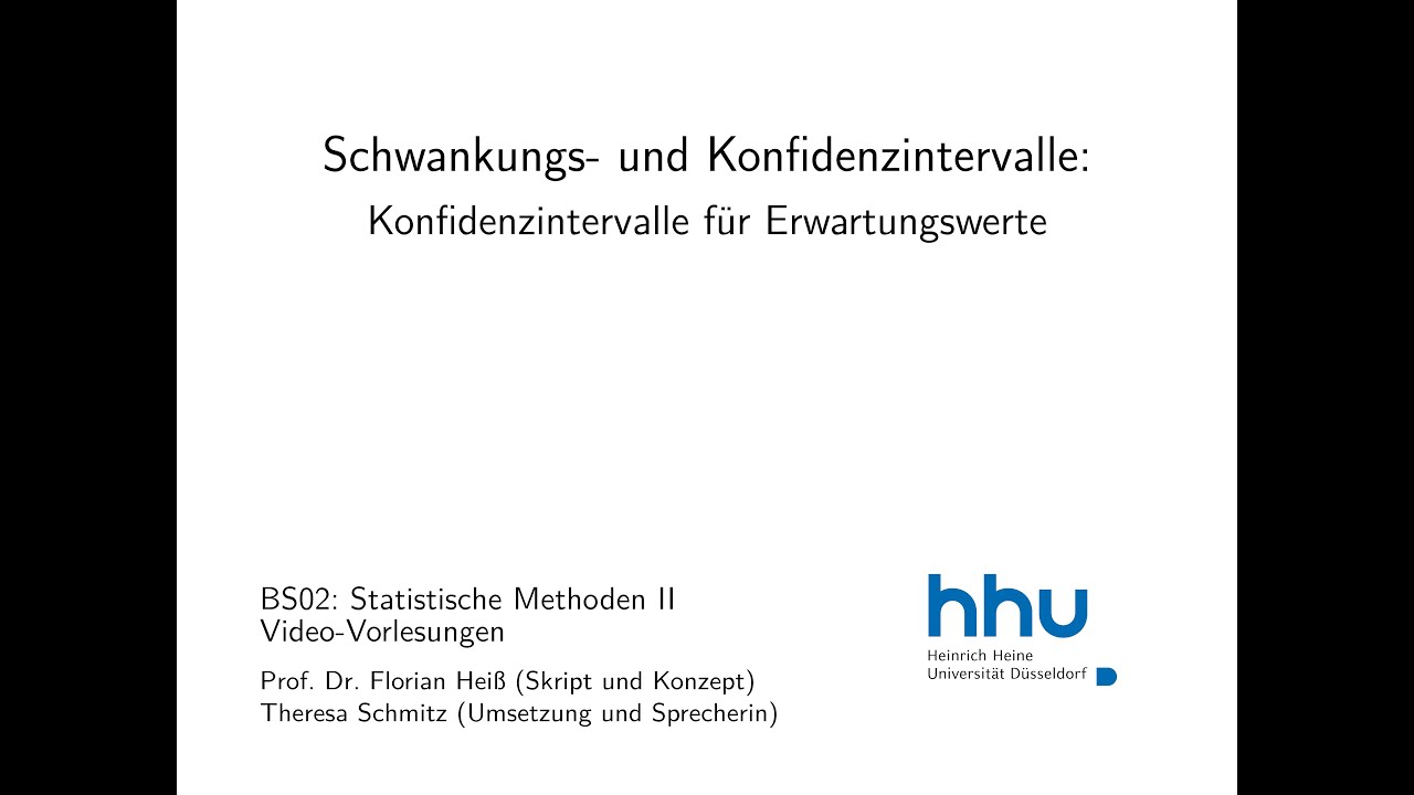 Statistik 2: 9.4. Konfidenzintervalle für Erwartungswerte