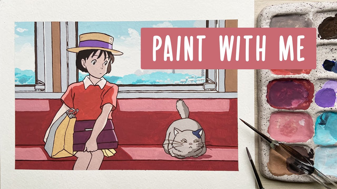 ️🎻 Painting Studio Ghibli scene with Himi Gouache // Whisper of the heart