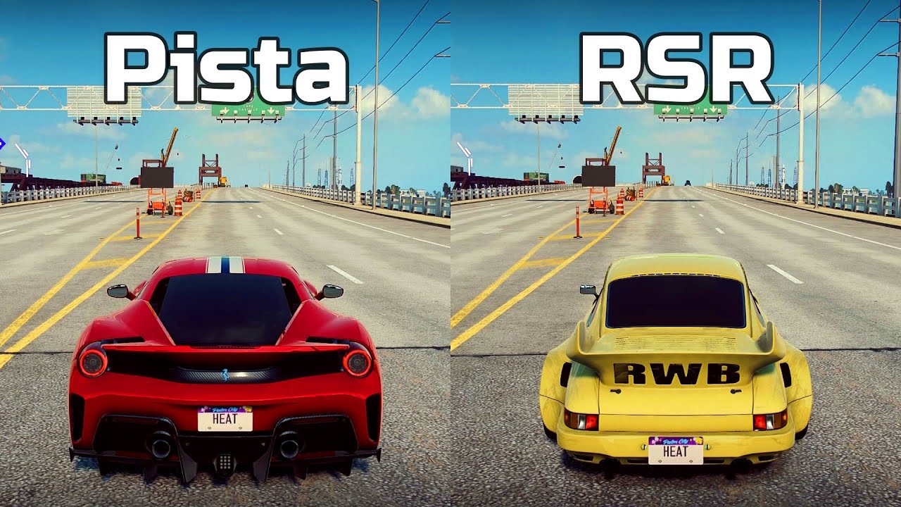 NFS Heat: Ferrari 488 Pista vs Porsche 911 Carrera RSR - Drag Race