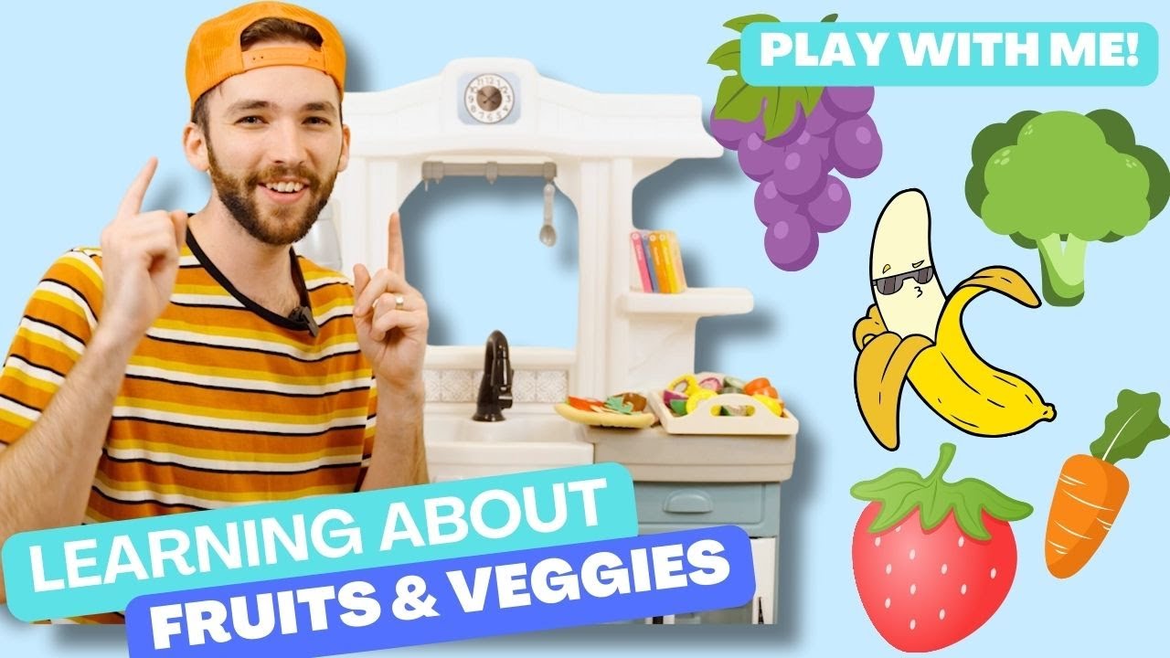 Learn Fruit And Vegetable Names For Children | Kitchen Play With Me