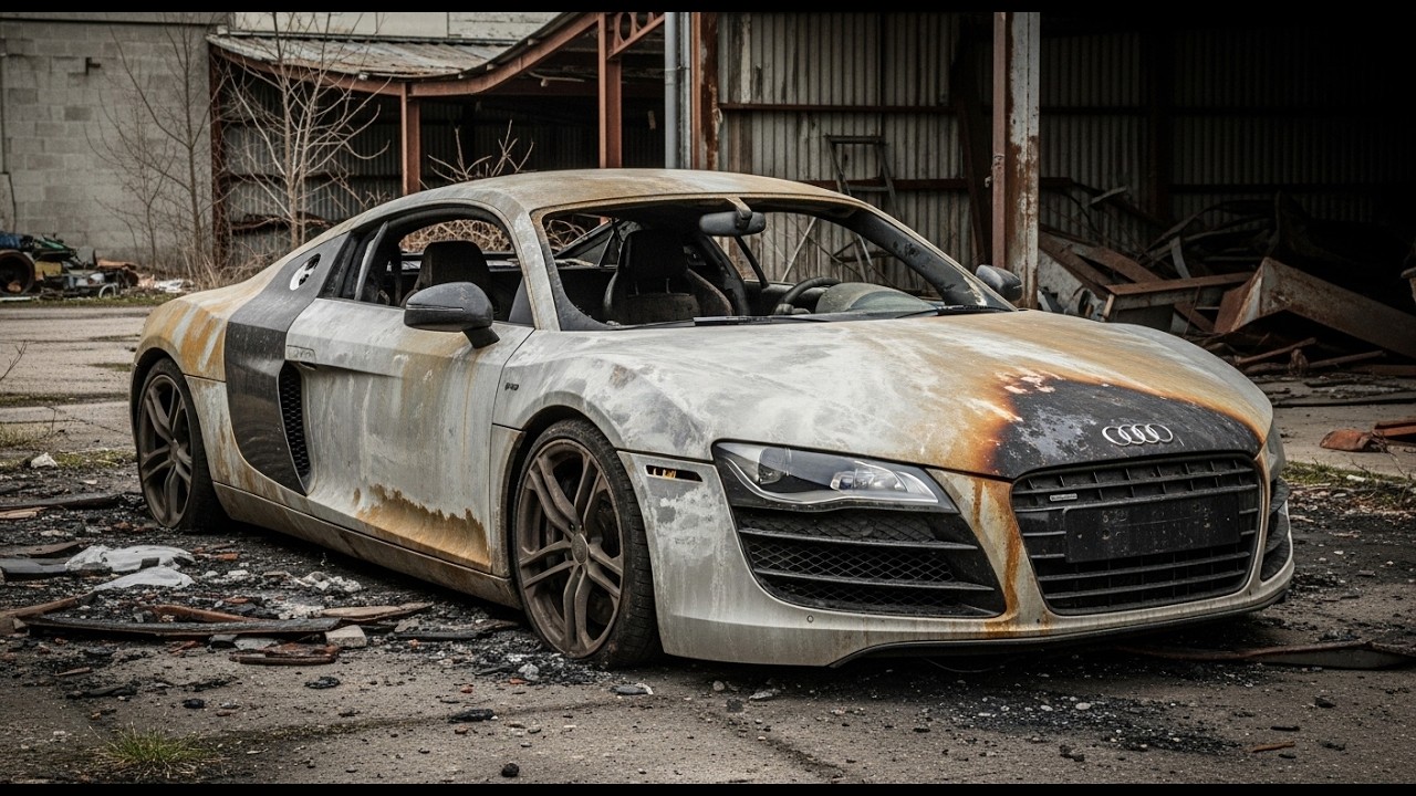 Audi R8 V2 Restoration | Scrap to Supercar Transformation 😱🔥 #audi #r8 #v2 #supercars #restoration 