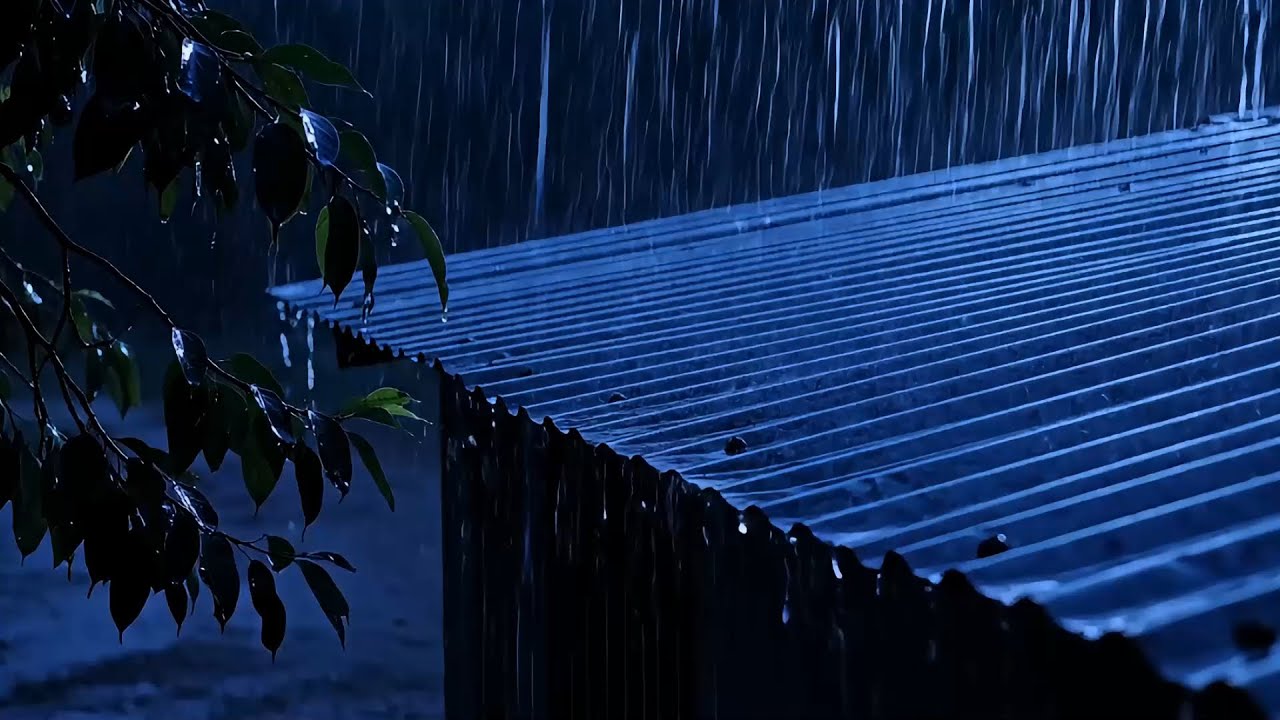 🌧 Heavy Rain on a Metal Roof — Deep Sleep Rain Sounds for Stress Relief & Calm Night 🌙