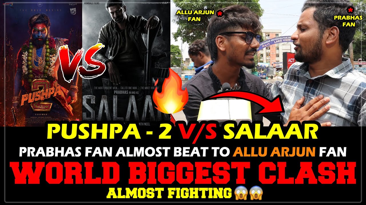 Prabhas Fans 🦖VS Allu Arjun Fans 🔥 - All Must Fight On Road