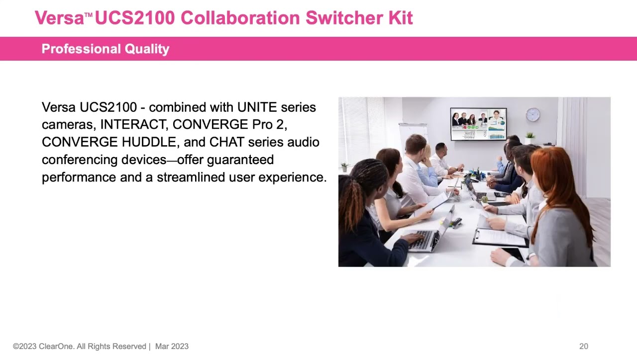 Versa™ UCS2100 Collaboration Switcher Kit Training
