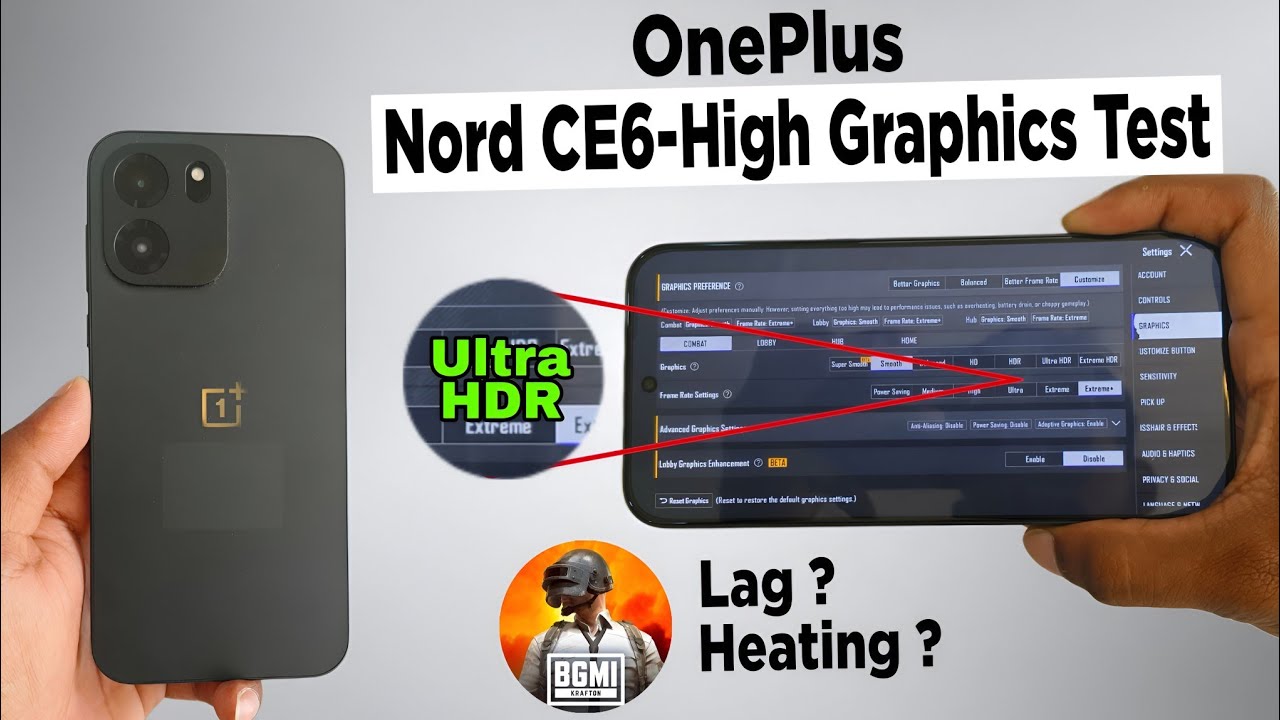 OnePlus Nord CE6 - Bgmi High Graphics Test With FPS Meter 🔥lag , heating?| #oneplusnordce6bgmitest 