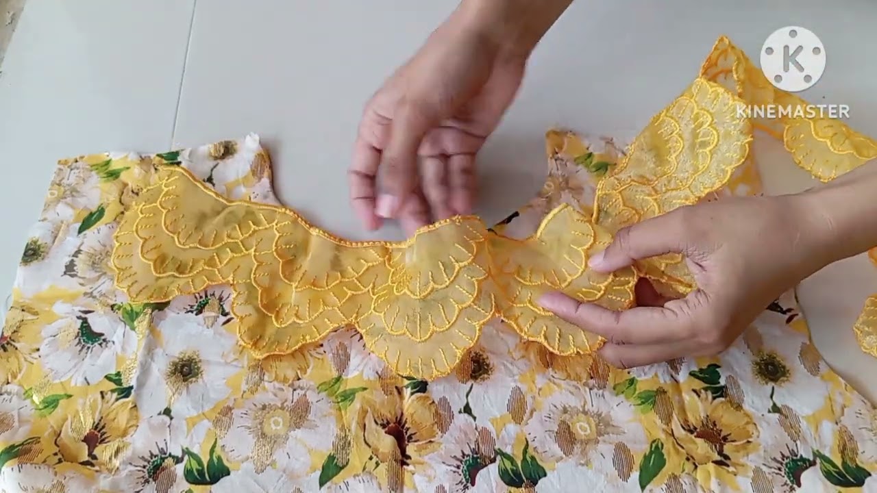 Cutwork neck design|| Cutwork neck design with lace ||Easy way to make Cutwork neckline 