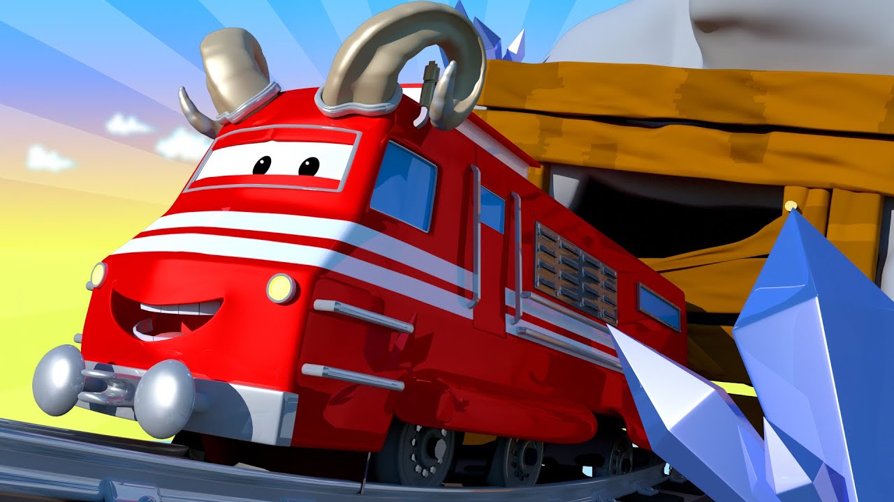 Troy The Train -  The Ram Train Explores a Secret Cave! - Car City ! Train Cartoon for children