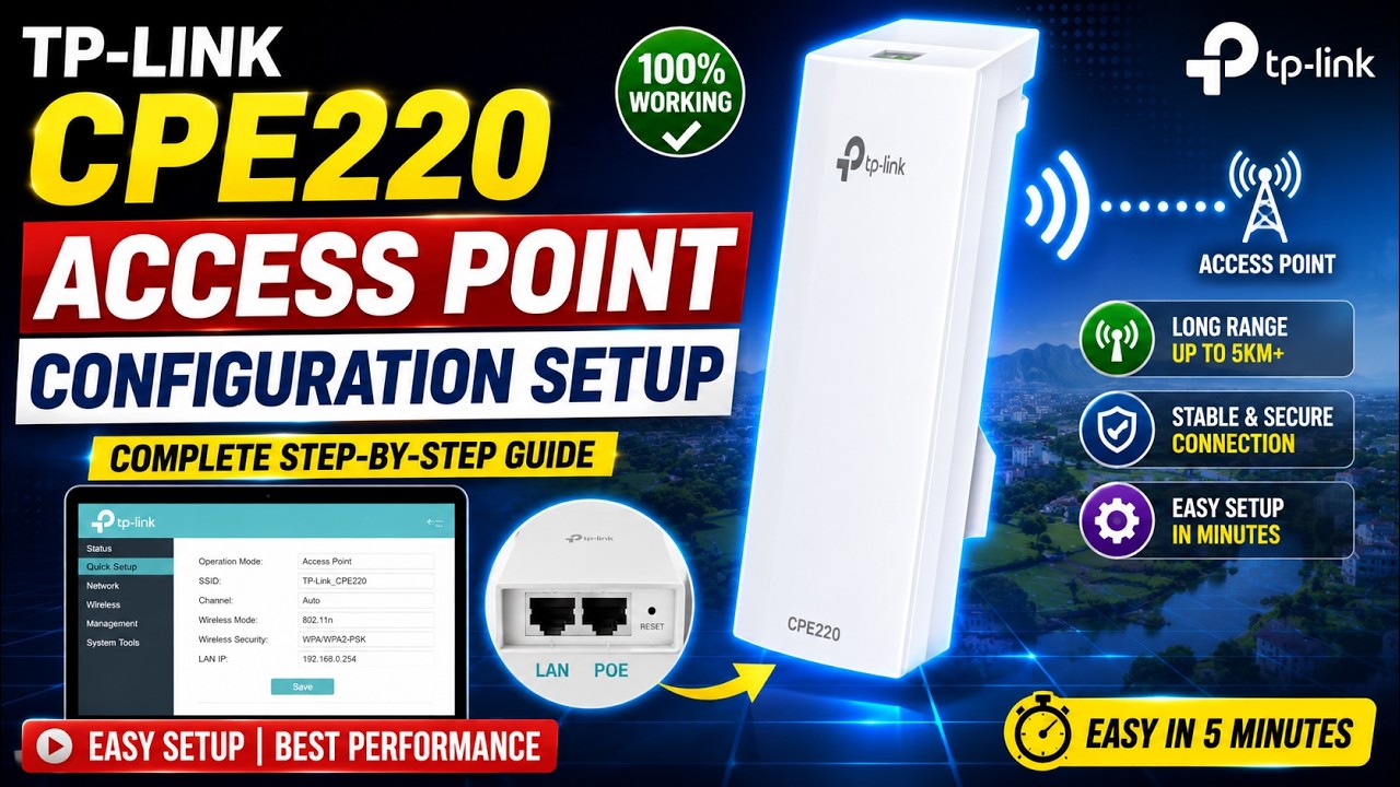 TP-Link CPE220 Access Point Configuration Setup | TP-Link CPE220 Setup