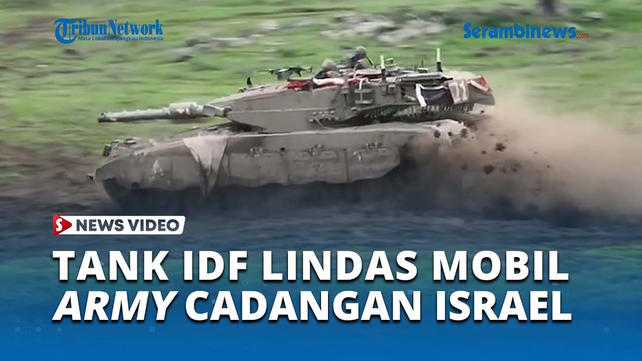 Mobil Pasukan Cadangan Israel REMUK Dilindas Tank IDF Gegara Parkir Sembarangan