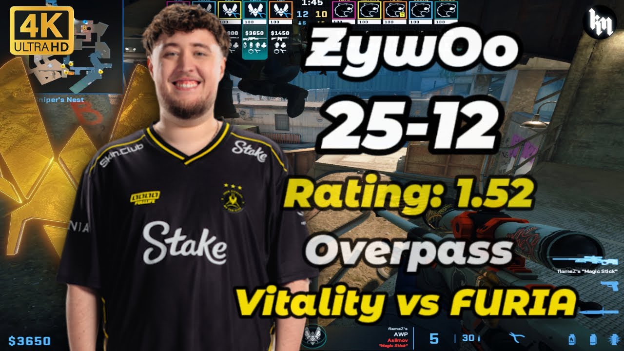 ZywOo (25-12) Vitality vs FURIA (Overpass) IEM Kraków 2026 #cs2 #vitality  #zywoo