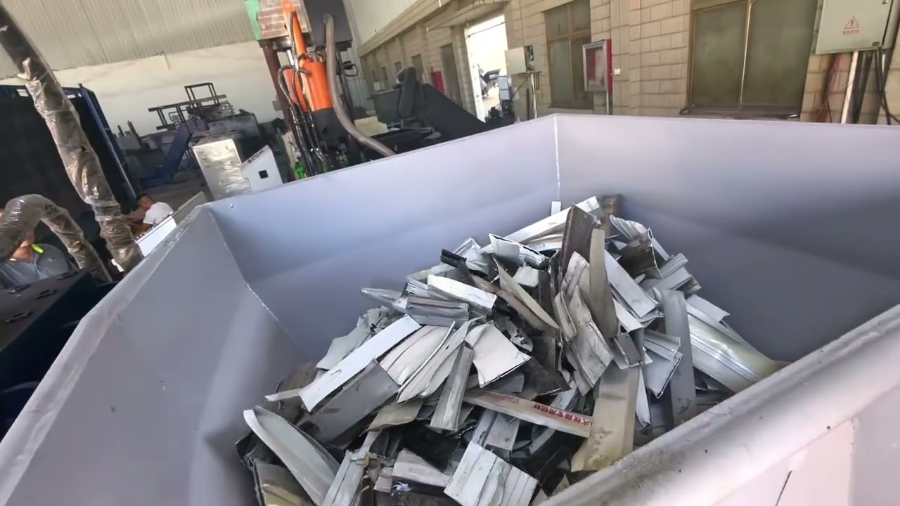 Aluminum Profiles Shredder  Baler Machine#recycle #machine #scraper #aluminium #automobile #profile