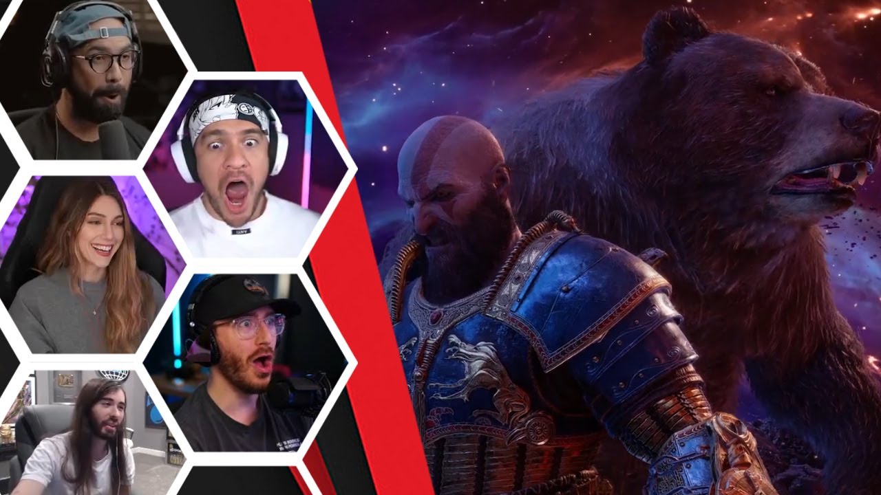 Lets Player's Reaction To God & Bear Vs Two Valkyries - God Of War:Ragnarök