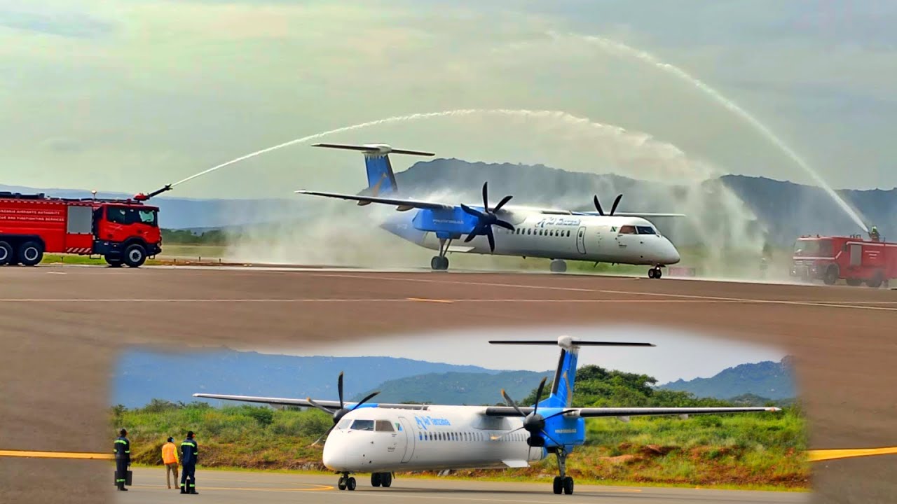 Mapokezi ya Ndege ya Air Tanzania Ilivyotua na Kupokelewa Iringa kwa Mara ya kwanza