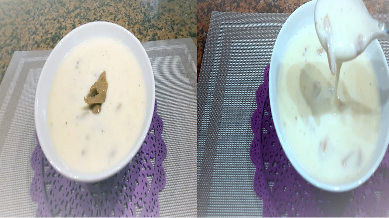 شربة البطاطس و الفطر والكريمة روعة Potato and mushroom soup with cooking cream