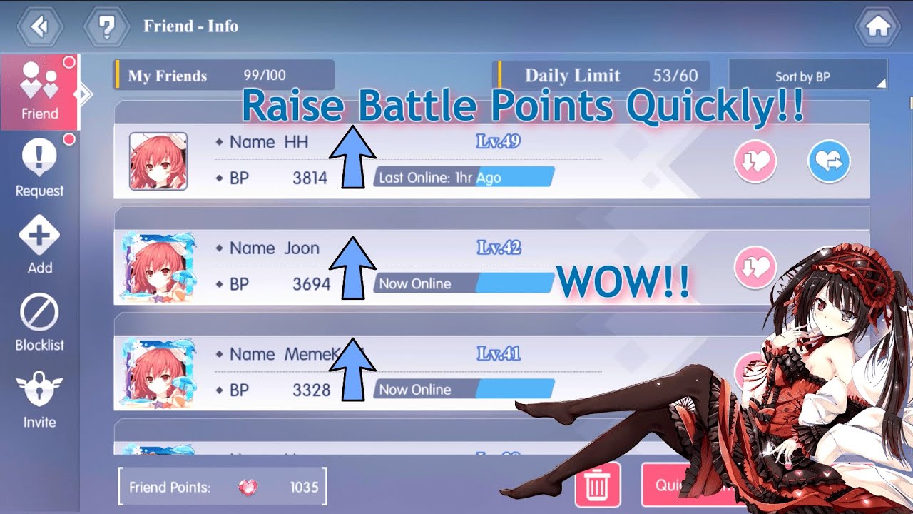 Date A Live Spirit Pledge Global Guide How To Raise Battle Points Quickly!!