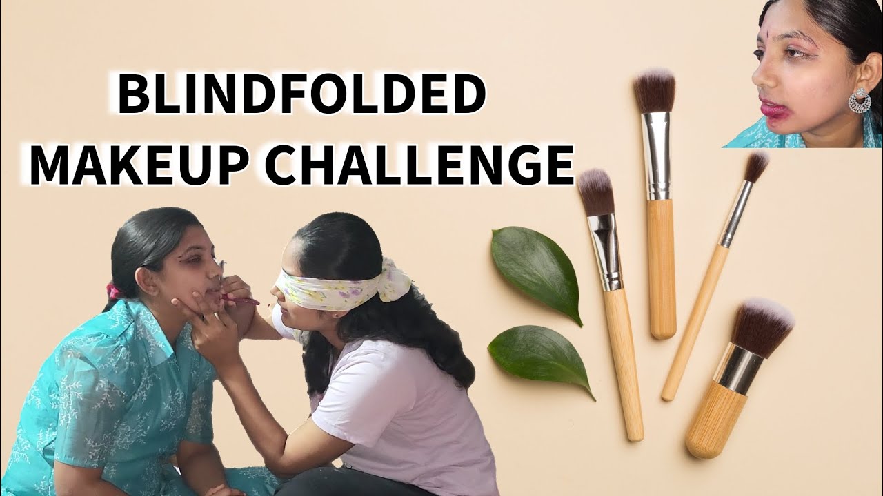 BLINDFOLDED MAKEUP CHALLENGE 🎭 🤣