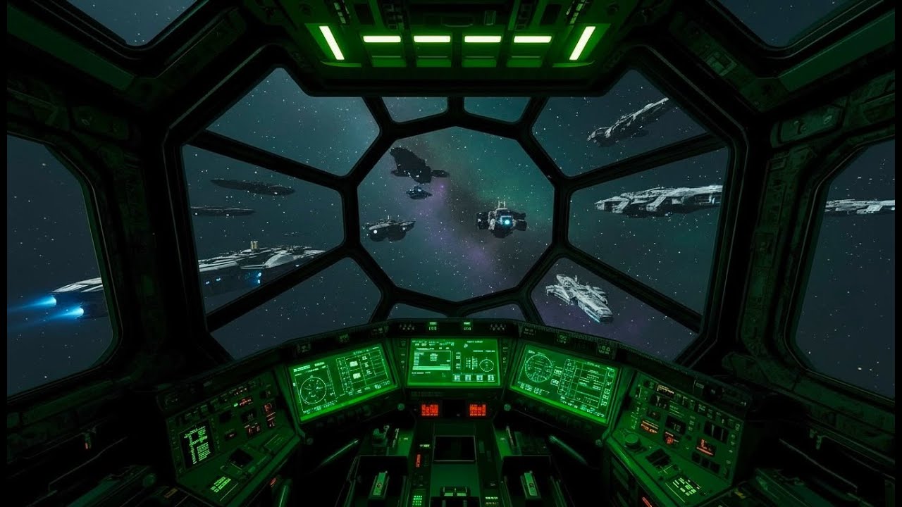 Night Watch Aboard a Deep Space Convoy | Ambient Music for Focus & Deep Work
