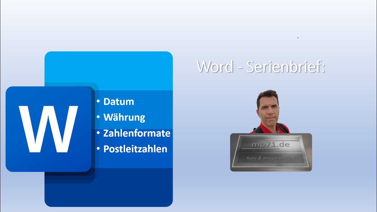 Word: Serienbriefe deutsches Datum, Euro und Postleitzahlen