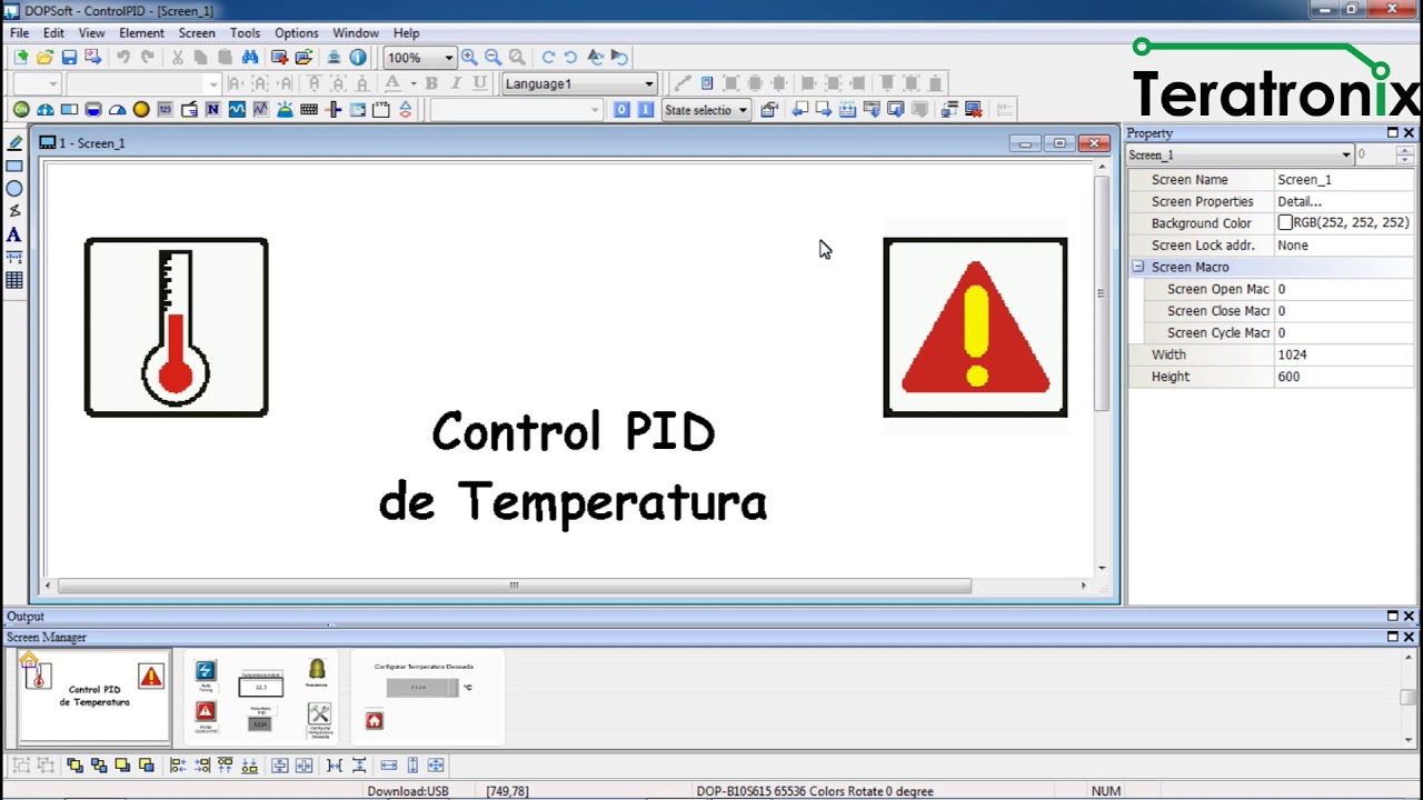 HMI 1: Ejemplo para cargar programa a la pantalla HMI Delta