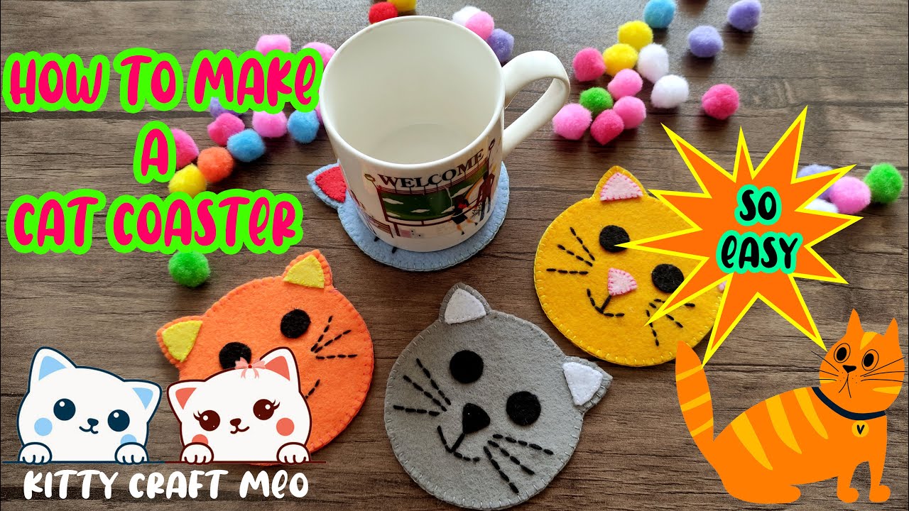 How to making a cat coaster with felt fabric 