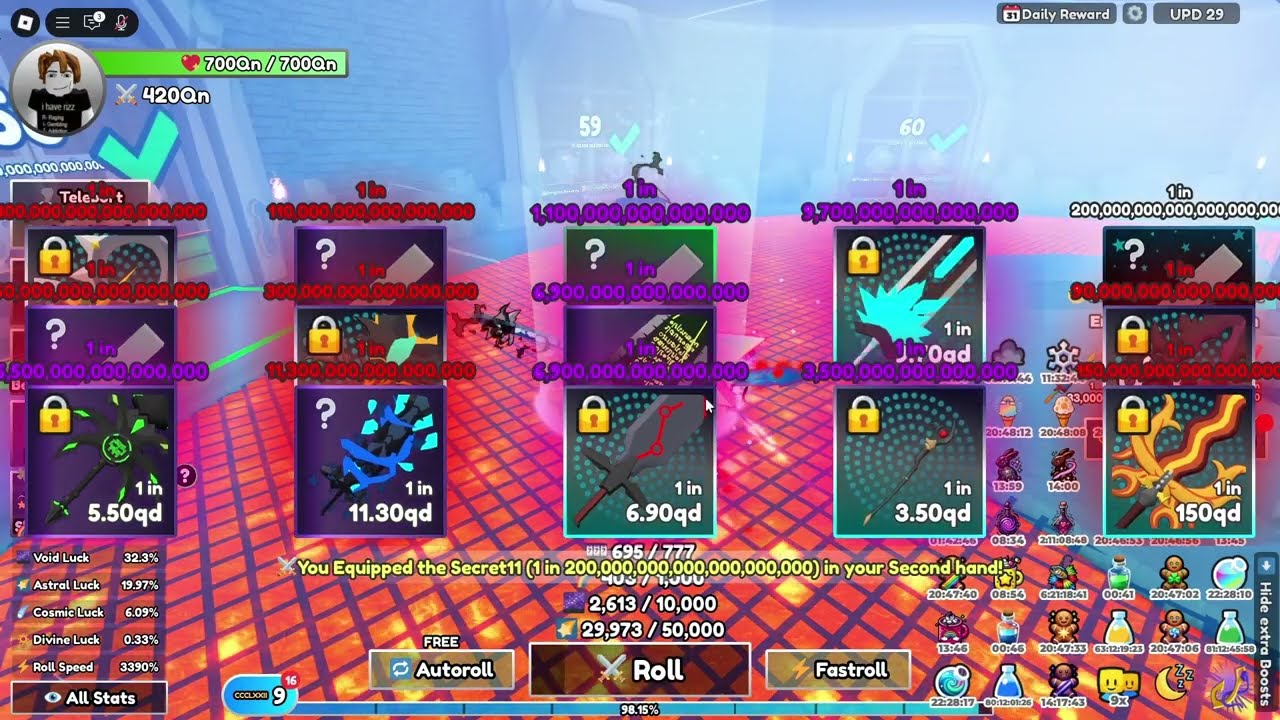 Dungeon RNG Opening(1400 Leps & Over 300 Super Leps) | Lots Of Qn's