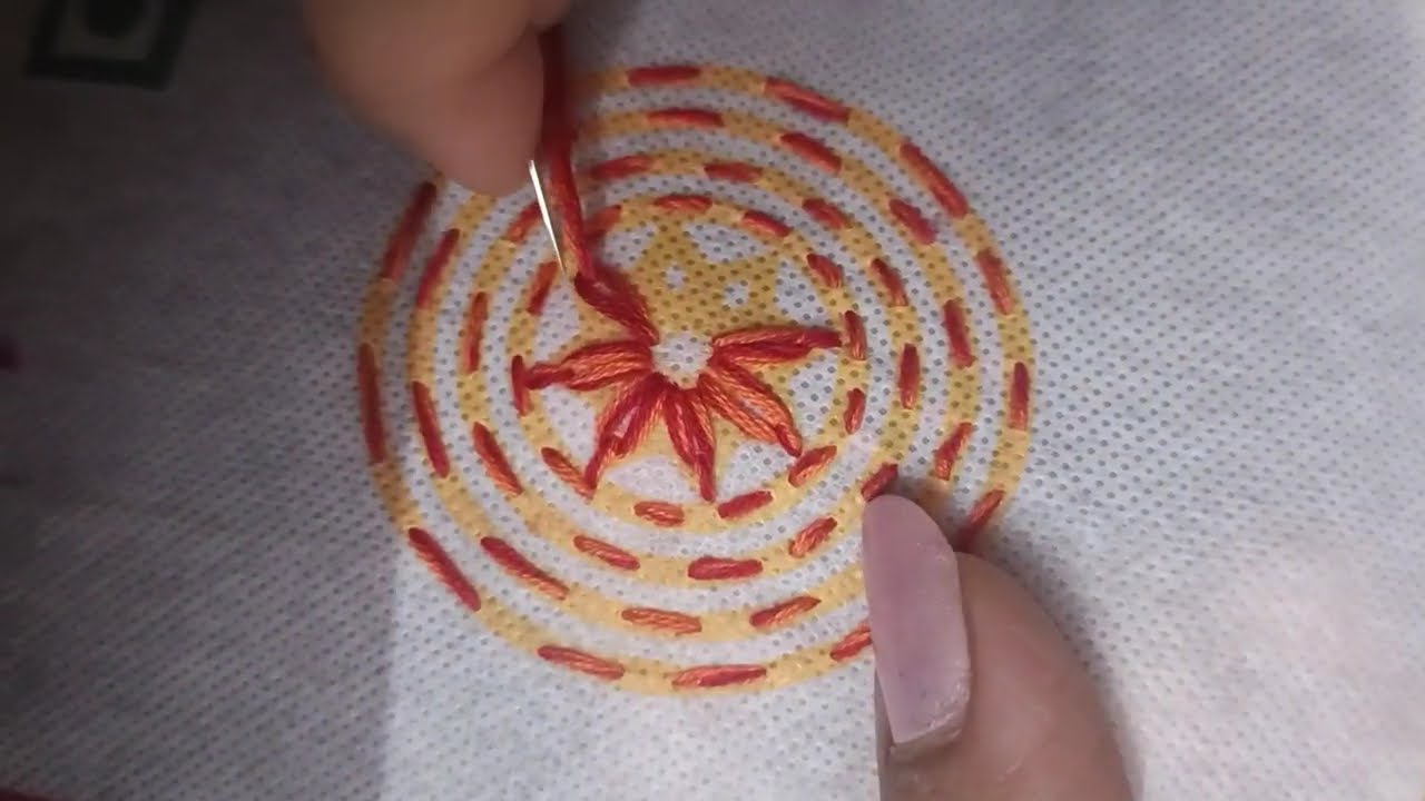 Beautiful simple embroidery design #trending #embroidery #art 
