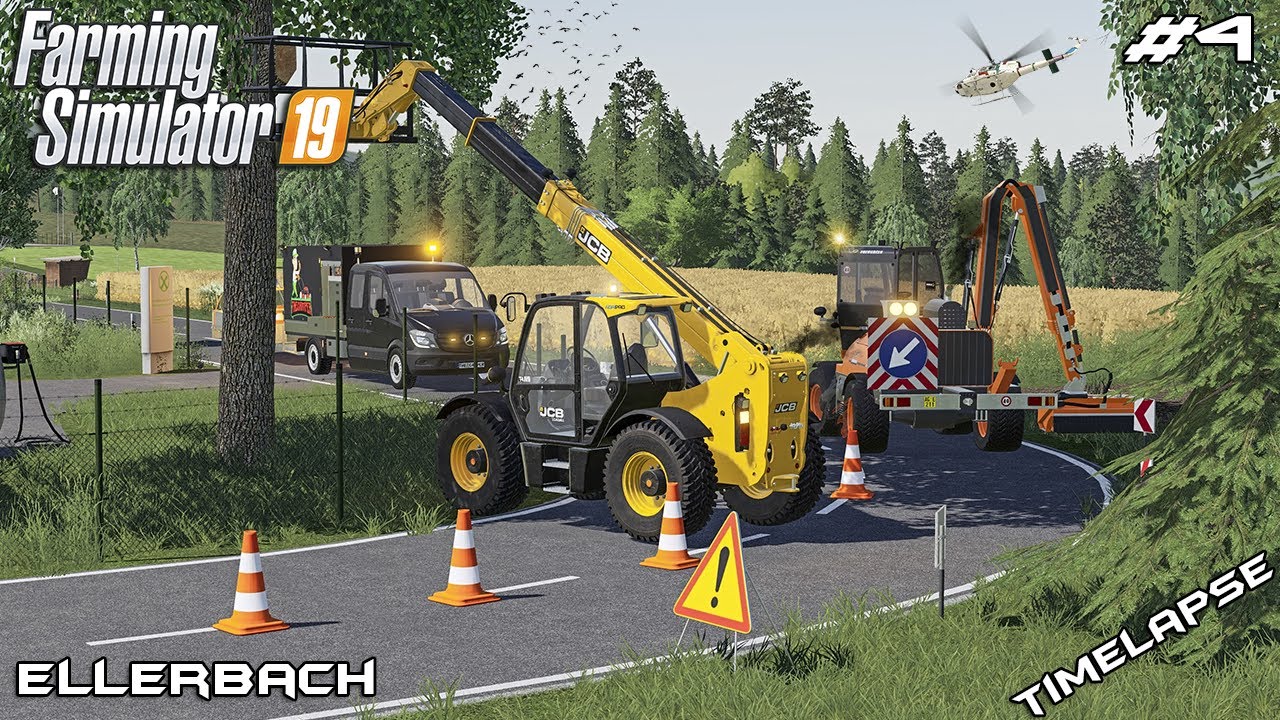 Mowing ROADSIDE grass & removing TREES | Lawn Care on Ellerbach | Farming Simulator 19 | Episode 4