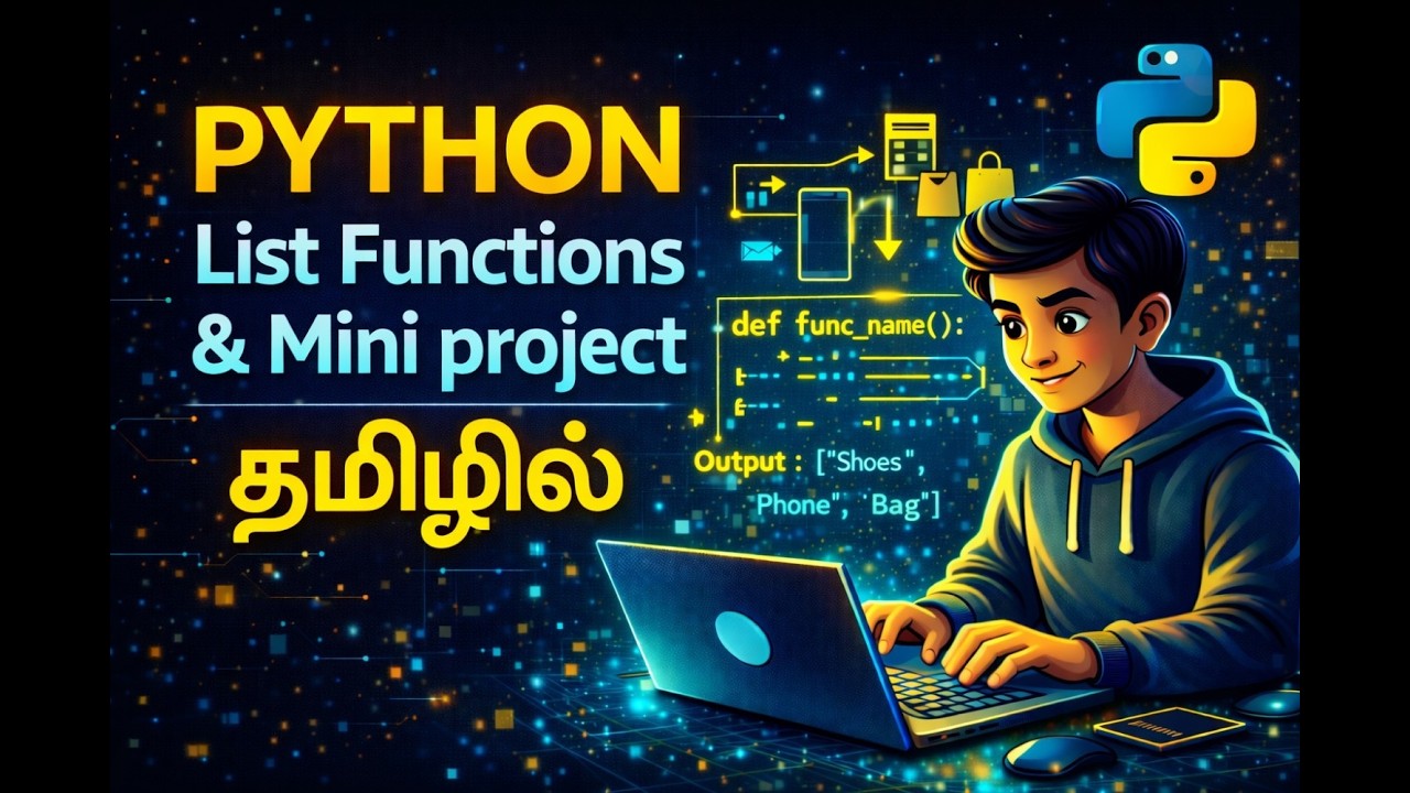 Python List Functions | Important Methods & Mini Project | Core Python Mastery in Tamil | Chapter 14