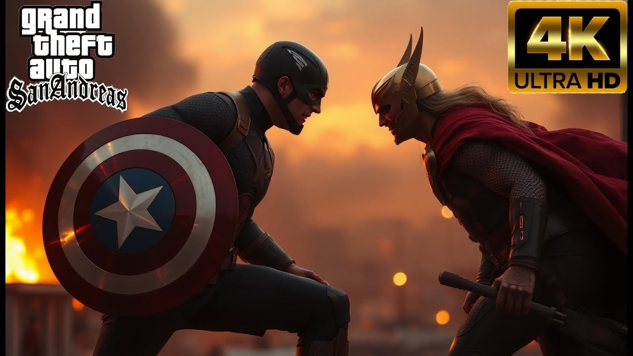 CAPTAIN AMERICA VS THOR | GTA SA MOD