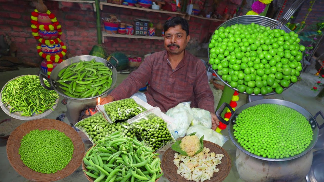 हरी मटर और फूल गोभी को साल भर के लिए स्टोर करने की विधि | How to store Fresh Green Peas pool gobhi