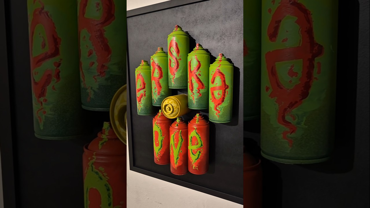 ERSKA ONE #spraycanart #soloexhibition #graffitiart #urbanart #artexhibition #upcycledart  #graffiti