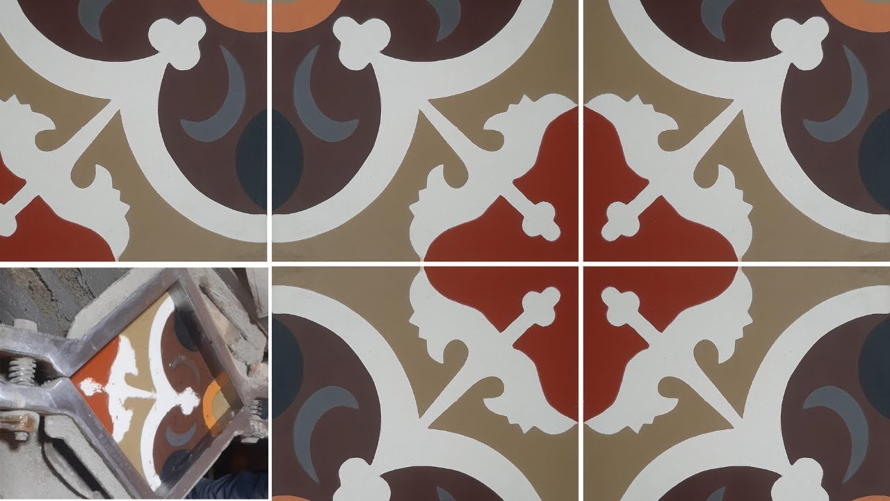 Arbeiten an einer Metallform zur Herstellung authentischer Zementfliesen