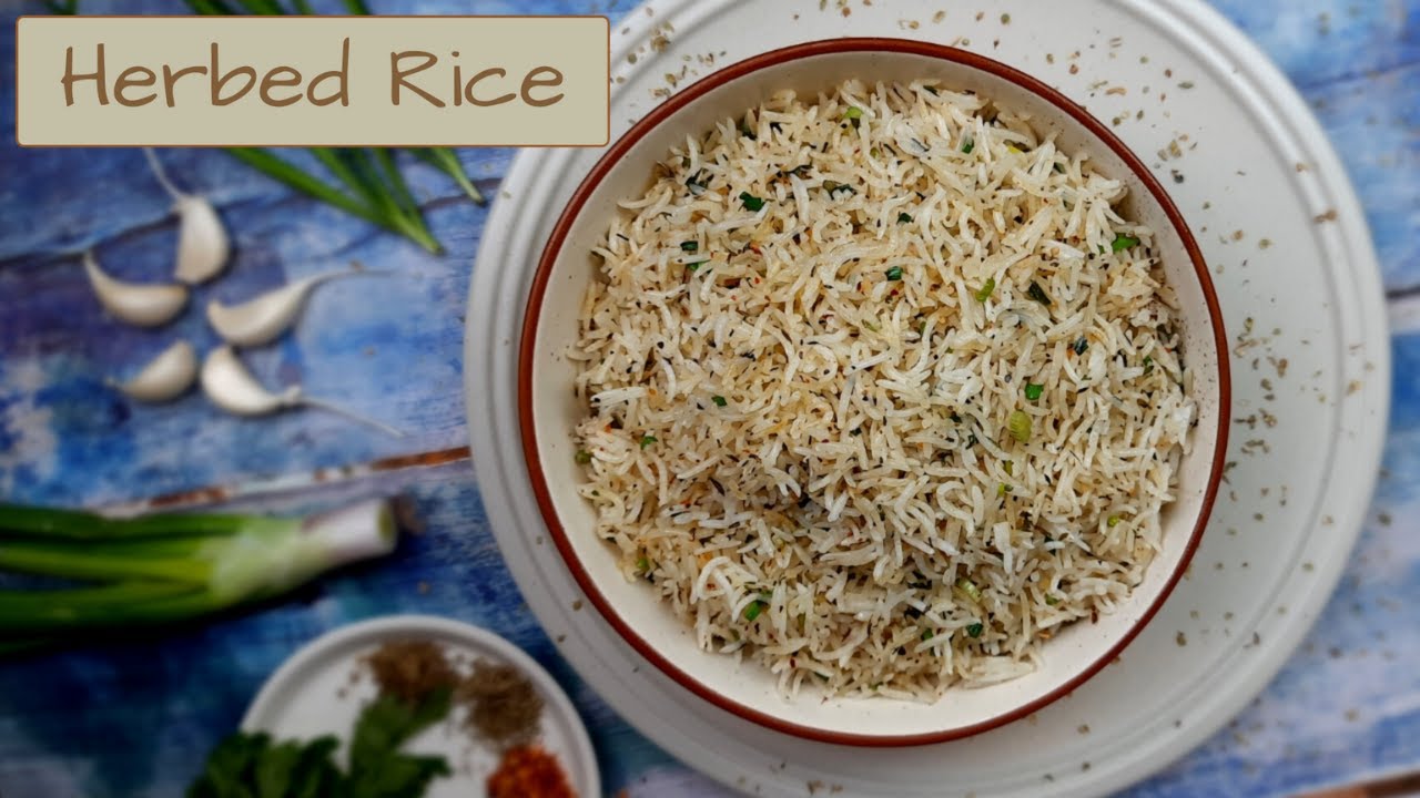 Herbed Rice | Butter Herbed Rice | Italian Herbed Rice | Quick Herb Rice Recipe | The Spice Diary