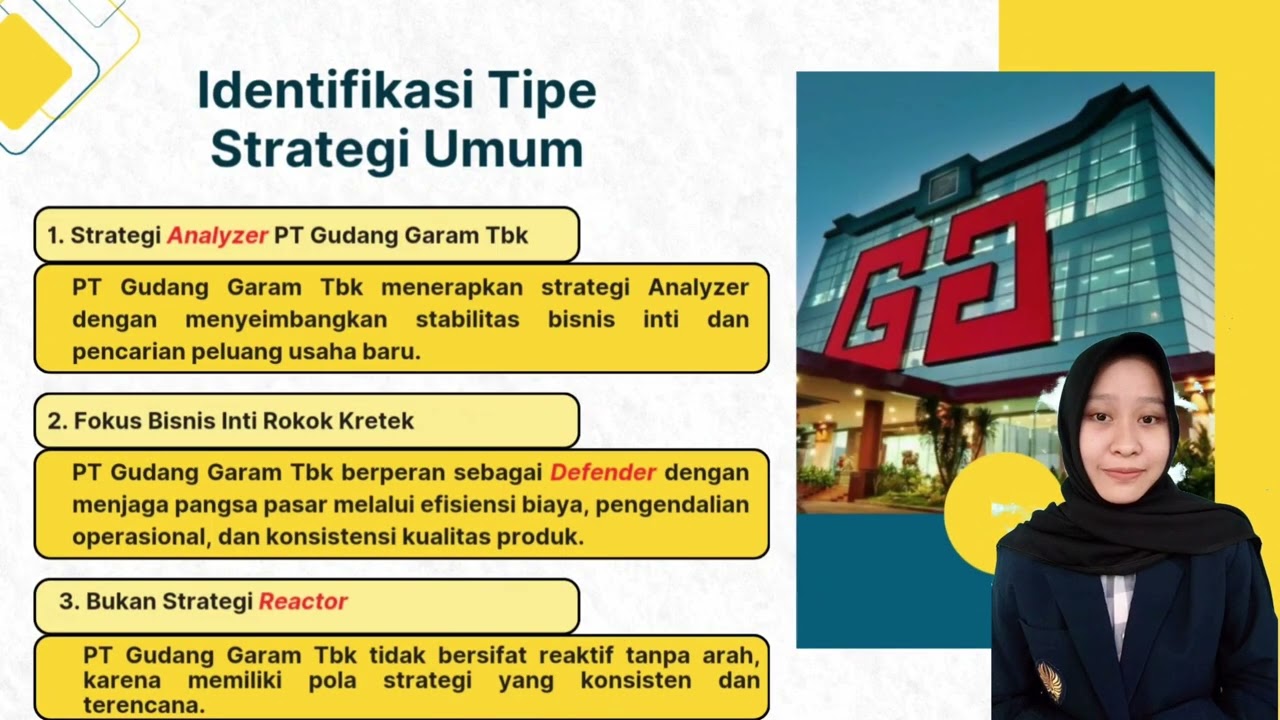 ANALISIS IMPLEMENTASI TIPE STRATEGI UMUM DAN TINGKAT KEBERLANJUTAN PT GUDANG GARAM TBK