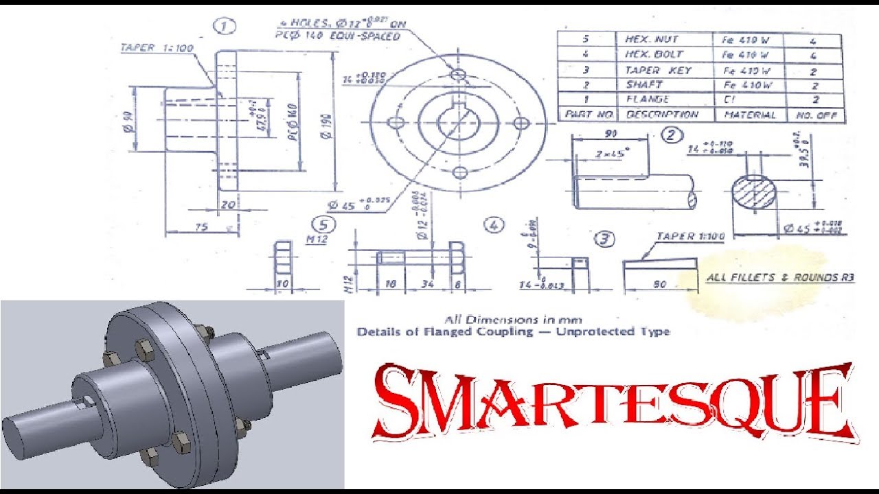 solidworks flange coupling assembly