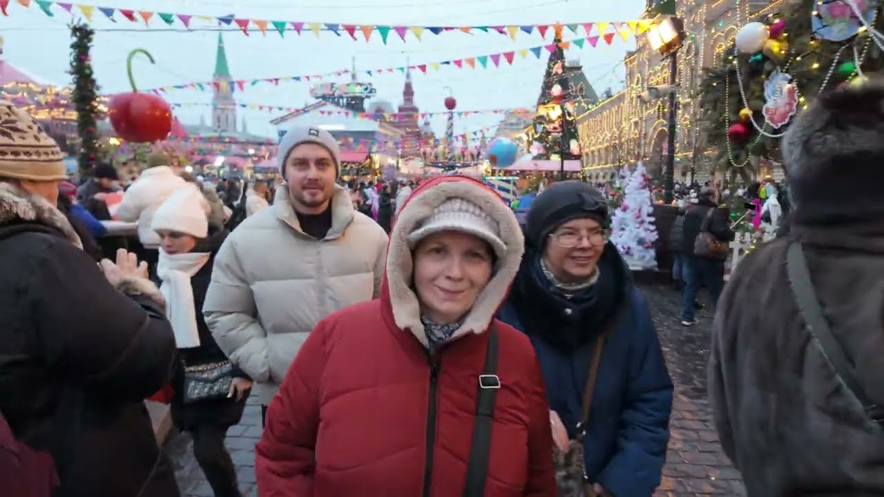 🎀🎄CHRISTMAS MARKETS & PARKS MOSCOW🎄🎅RED SQUARE | MOSCOW 2024 【4K】60FPS